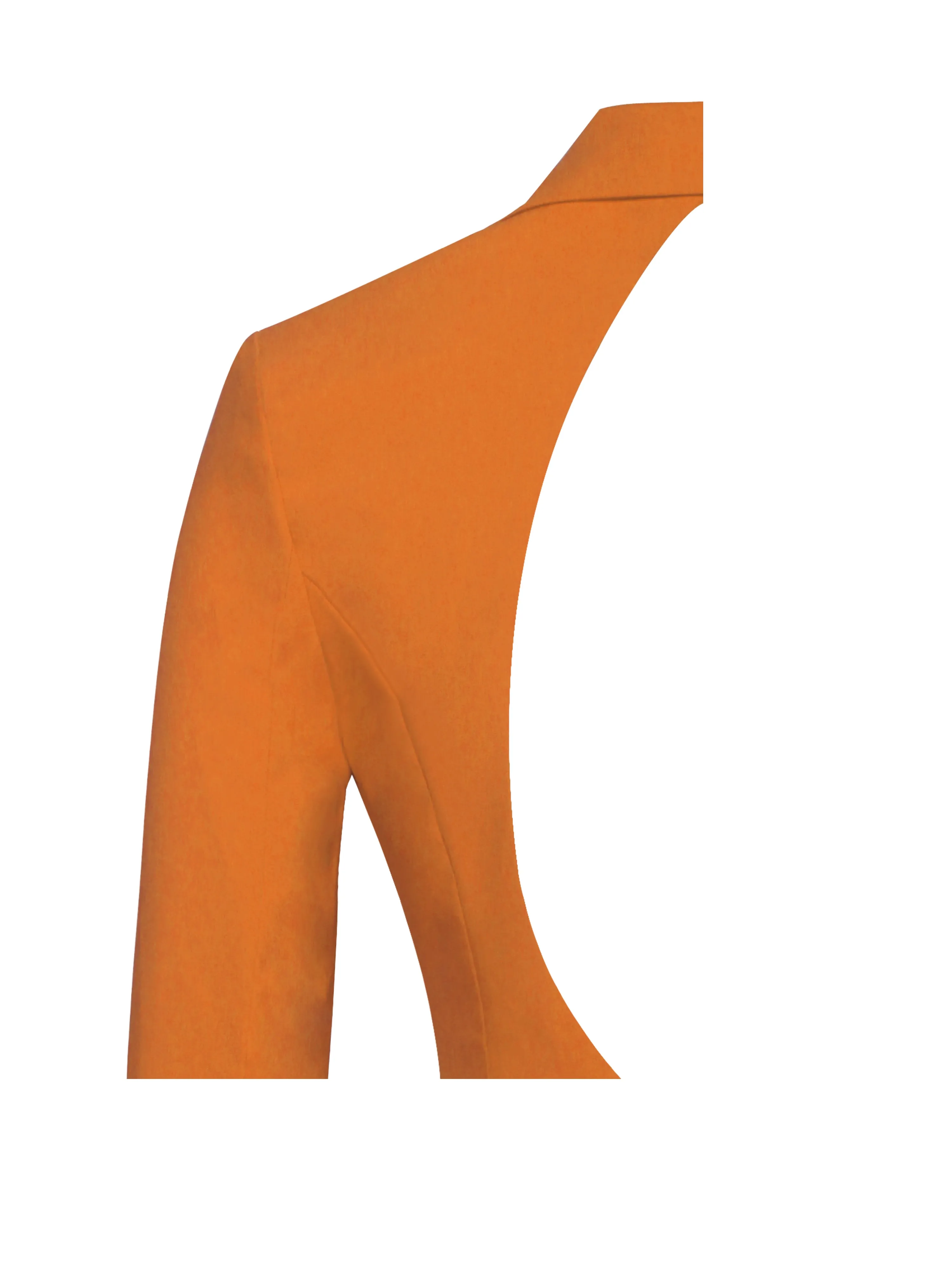 Quilla Orange Feather Crystal Graceful Sleeve Backless Blazer Dress