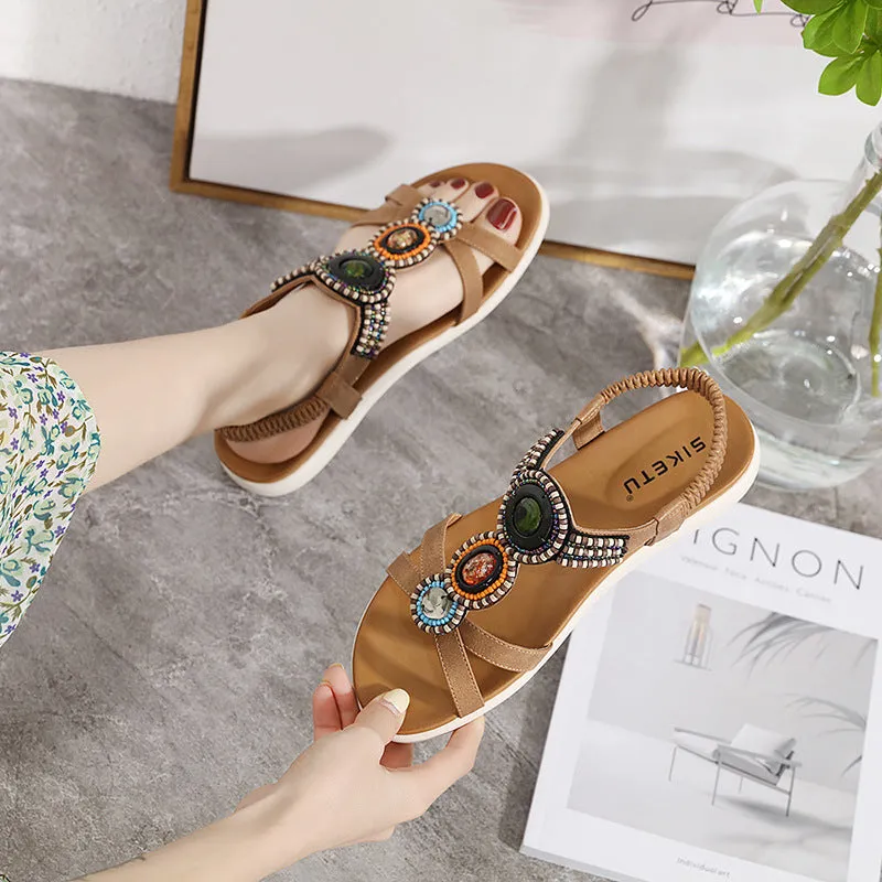 SIKETU | Bohemian Beaded Flat Sandals